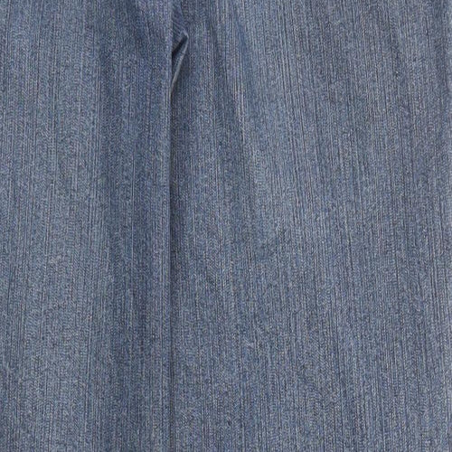 Atelier Womens Blue Cotton Straight Jeans Size 12 Regular Zip