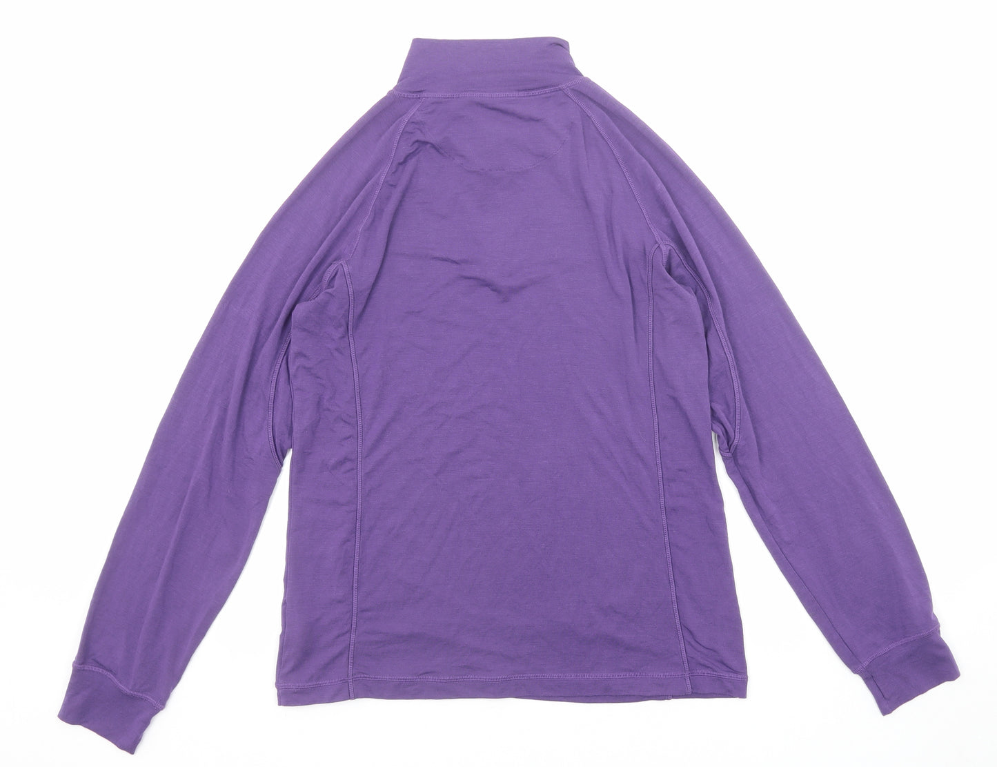 Thermo Layer Womens Purple Viscose Pullover T-Shirt Size L High Neck Zip