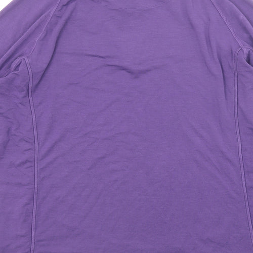 Thermo Layer Womens Purple Viscose Pullover T-Shirt Size L High Neck Zip