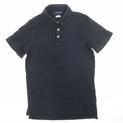 JACK & JONES Mens Blue Cotton Polo Size L Collared Button