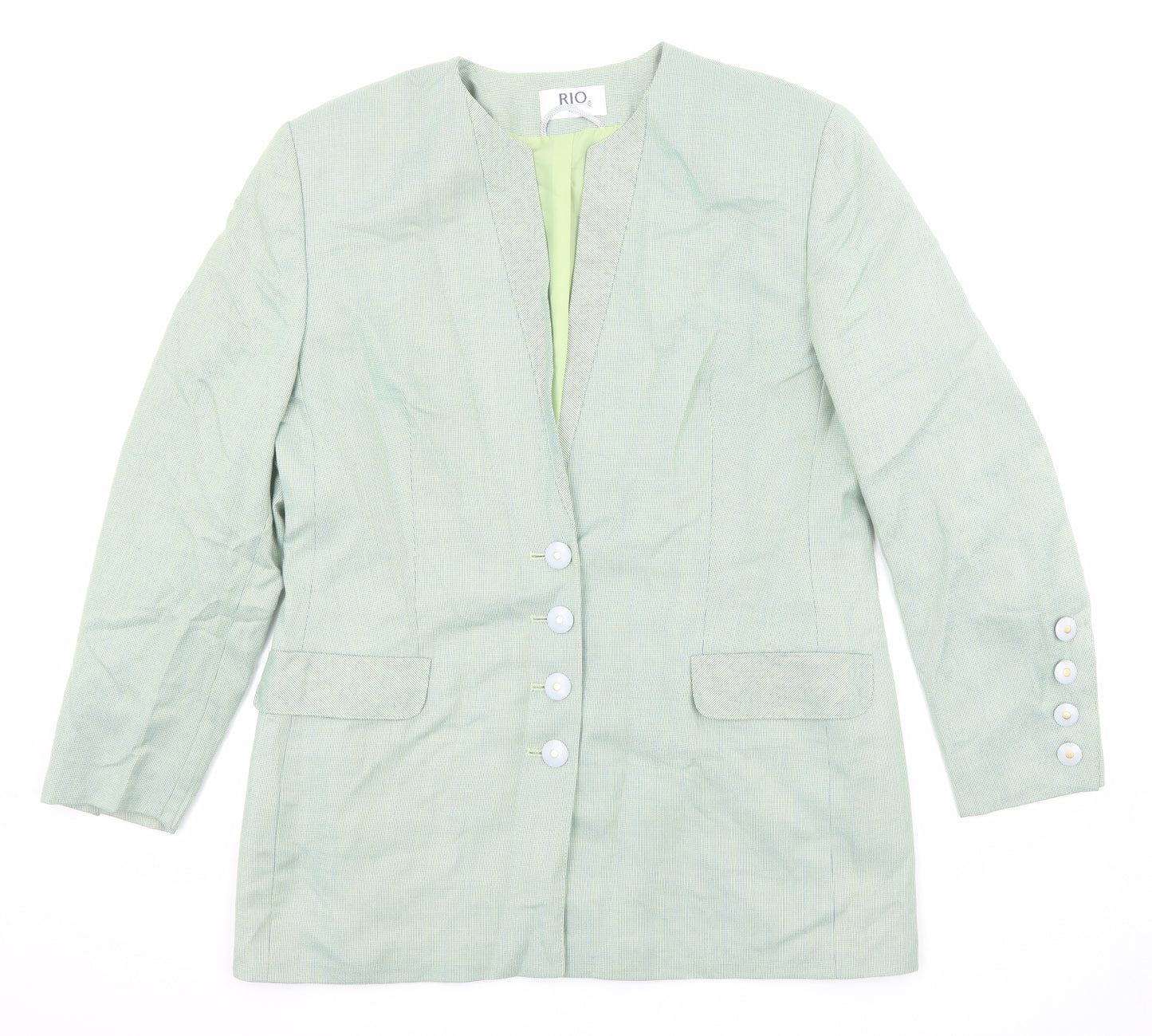 Rio Womens Green Viscose Jacket Suit Jacket Size 12