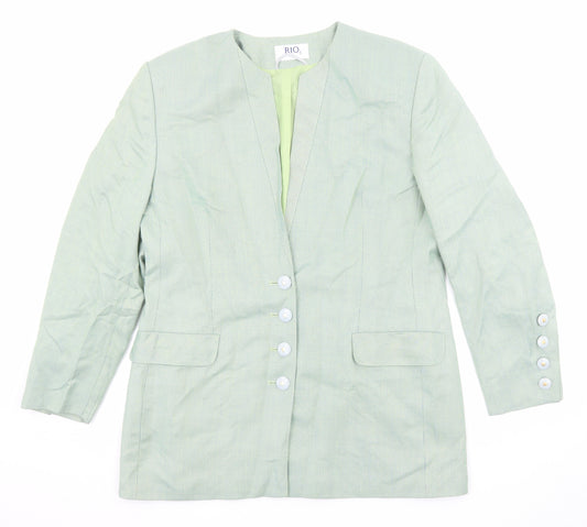 Rio Womens Green Viscose Jacket Suit Jacket Size 12