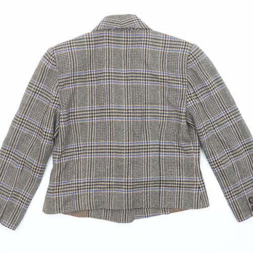 Gallery Womens Multicoloured Plaid Pea Coat Coat Size 14 Button