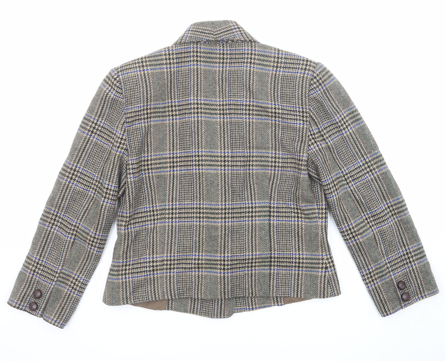 Gallery Womens Multicoloured Plaid Pea Coat Coat Size 14 Button