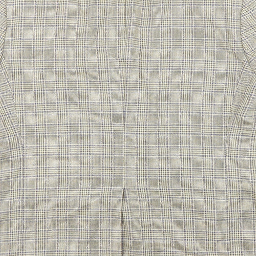Hart Schaffner Marx Mens Beige Plaid Polyester Jacket Blazer Size 44 Regular