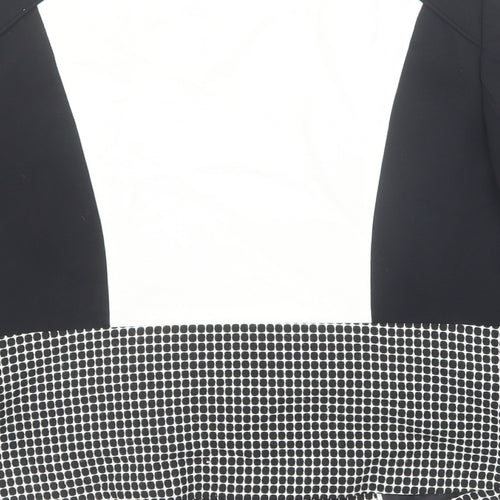 Marks and Spencer Womens Black Geometric Jacket Size 10 Zip