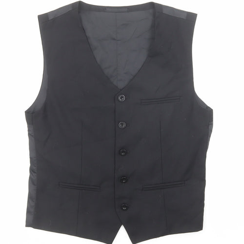 Debenhams Boys Black Jacket Waistcoat Size 12 Years Button