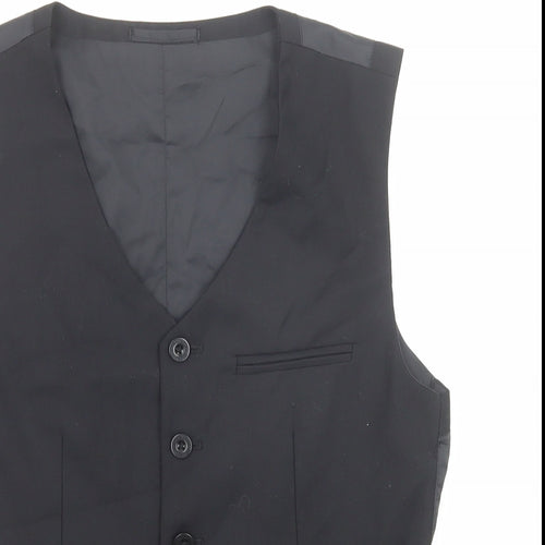 Debenhams Boys Black Jacket Waistcoat Size 12 Years Button