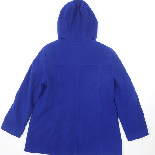 John Lewis Womens Blue Overcoat Coat Size 18 Toggle