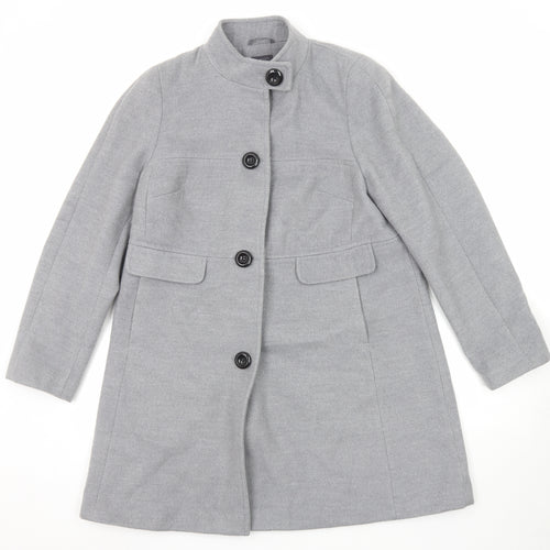 Marks and Spencer Womens Grey Overcoat Coat Size 16 Button