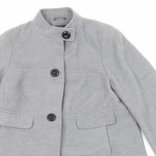 Marks and Spencer Womens Grey Overcoat Coat Size 16 Button