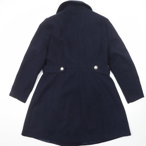 So Fabulous Womens Blue Pea Coat Coat Size 16 Button
