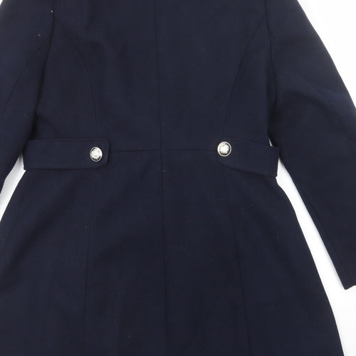 So Fabulous Womens Blue Pea Coat Coat Size 16 Button