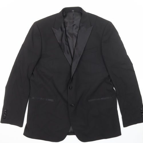 Marks and Spencer Mens Black Polyester Tuxedo Suit Jacket Size 44 Regular