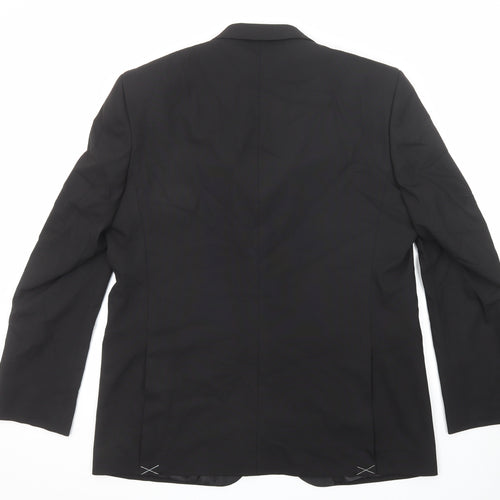 Marks and Spencer Mens Black Polyester Tuxedo Suit Jacket Size 44 Regular