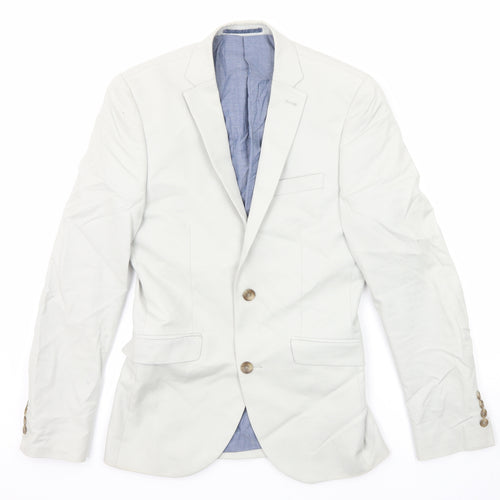 NEXT Mens White Cotton Jacket Suit Jacket Size 34 Regular