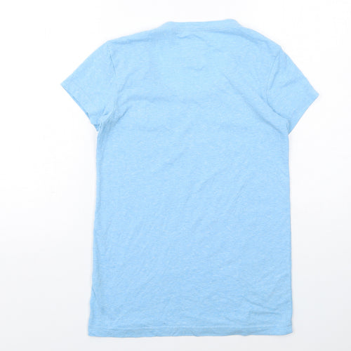 Jack Wills Womens Blue Polyester Basic T-Shirt Size 8 Round Neck