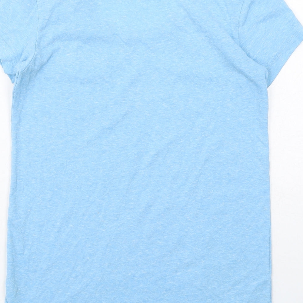 Jack Wills Womens Blue Polyester Basic T-Shirt Size 8 Round Neck