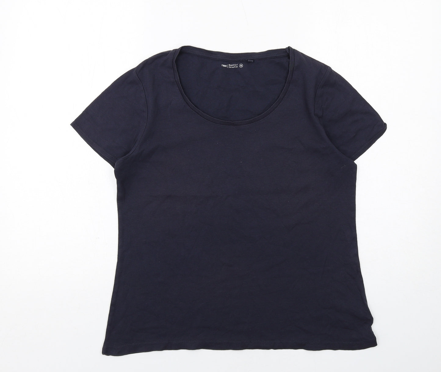 NEXT Womens Blue Cotton Basic T-Shirt Size 16 Round Neck