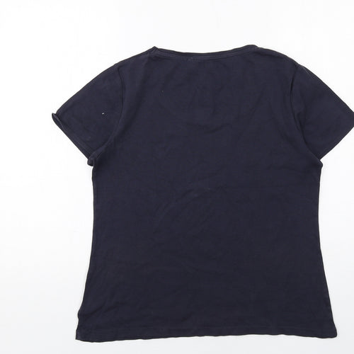 NEXT Womens Blue Cotton Basic T-Shirt Size 16 Round Neck