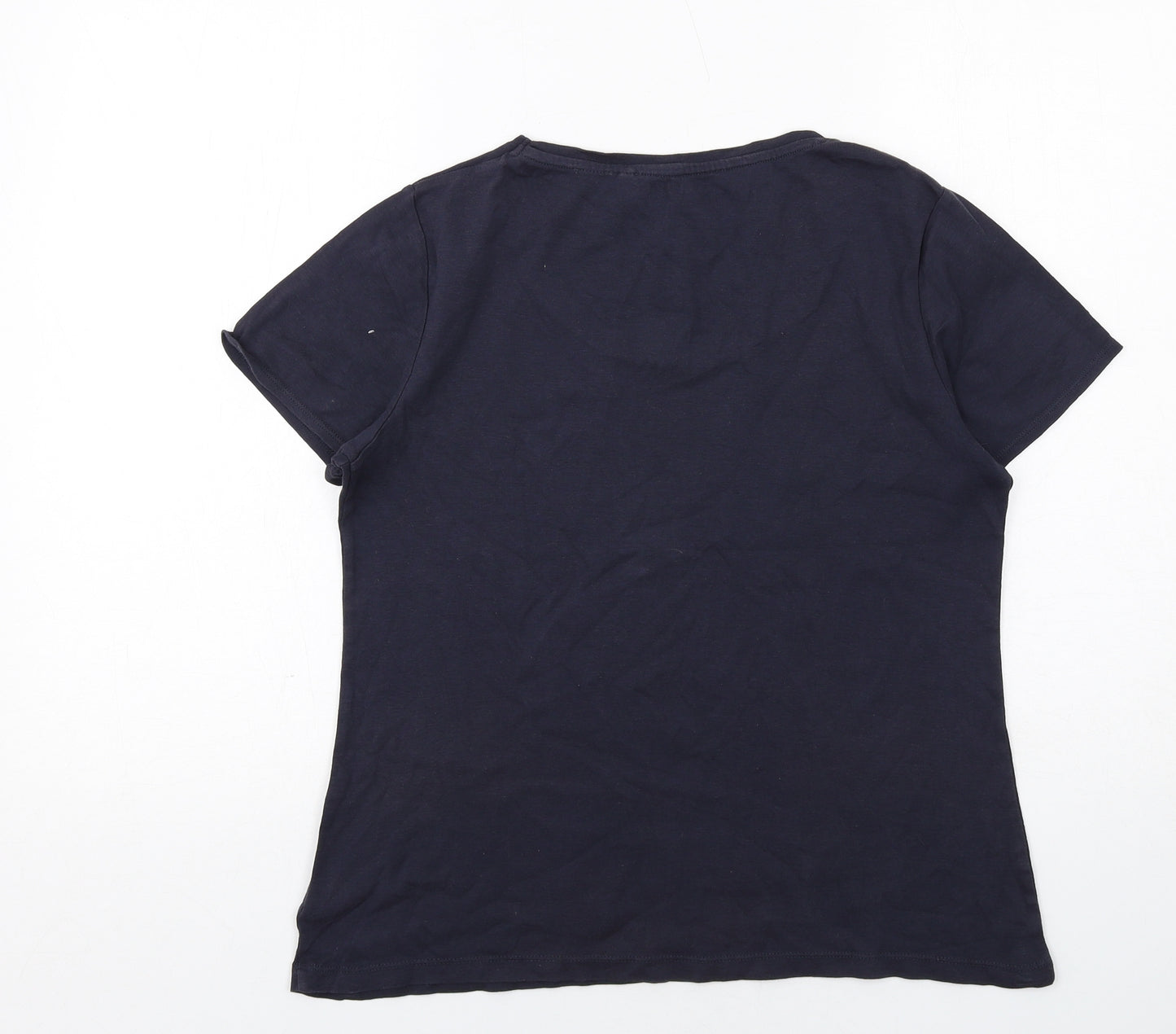 NEXT Womens Blue Cotton Basic T-Shirt Size 16 Round Neck