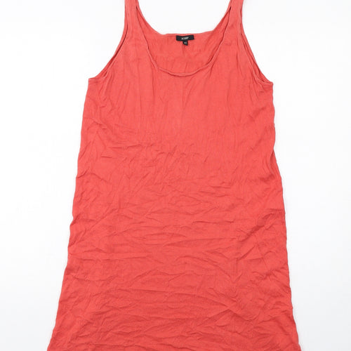 Hobbs Womens Red Cotton Tank Dress Size 10 Scoop Neck Pullover