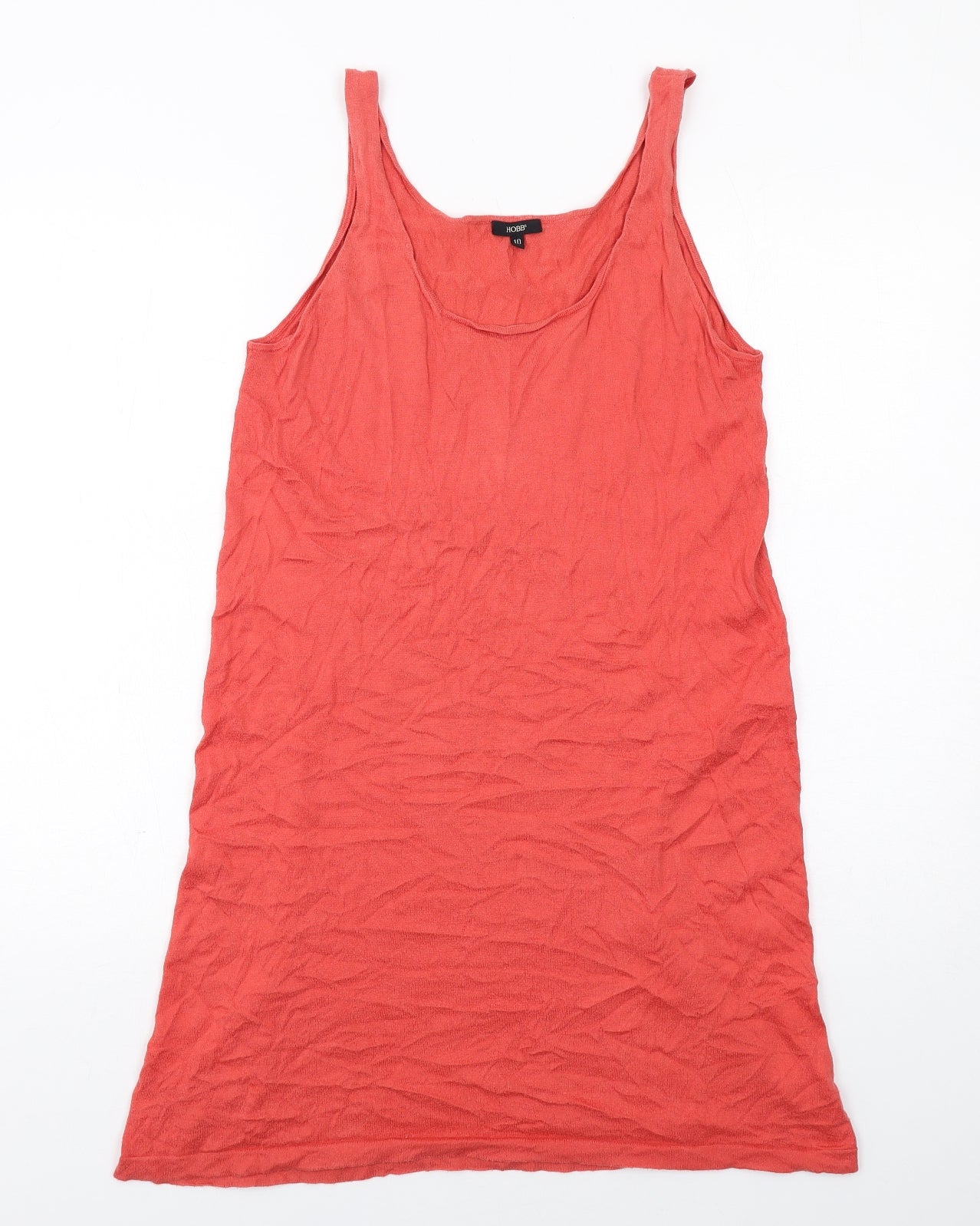 Hobbs Womens Red Cotton Tank Dress Size 10 Scoop Neck Pullover