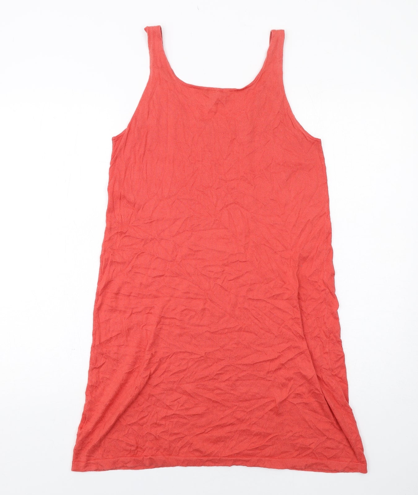 Hobbs Womens Red Cotton Tank Dress Size 10 Scoop Neck Pullover