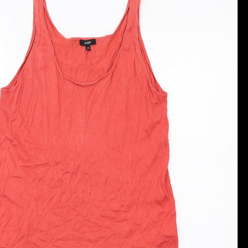 Hobbs Womens Red Cotton Tank Dress Size 10 Scoop Neck Pullover
