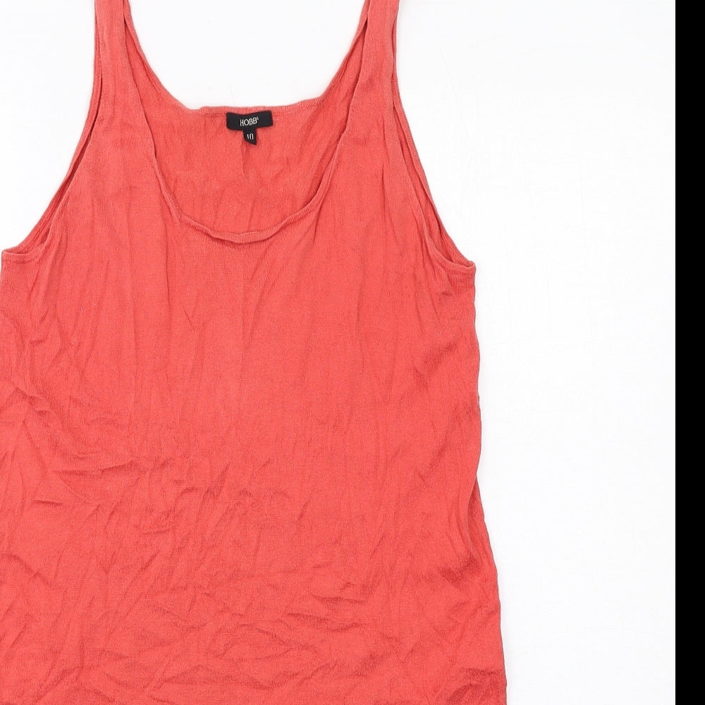 Hobbs Womens Red Cotton Tank Dress Size 10 Scoop Neck Pullover