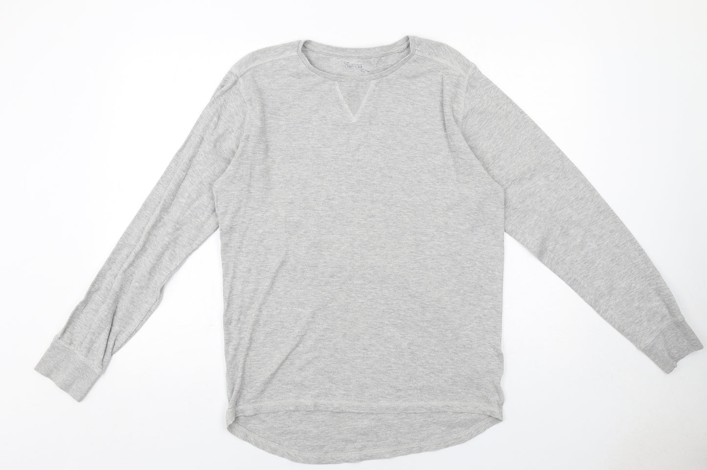 NEXT Womens Grey Cotton Basic T-Shirt Size 16 Round Neck