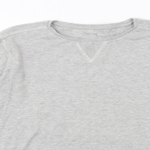 NEXT Womens Grey Cotton Basic T-Shirt Size 16 Round Neck