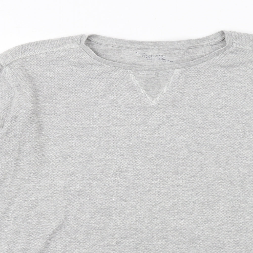 NEXT Womens Grey Cotton Basic T-Shirt Size 16 Round Neck