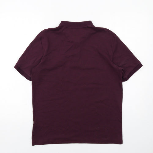 NEXT Mens Purple Cotton Polo Size M Collared Button