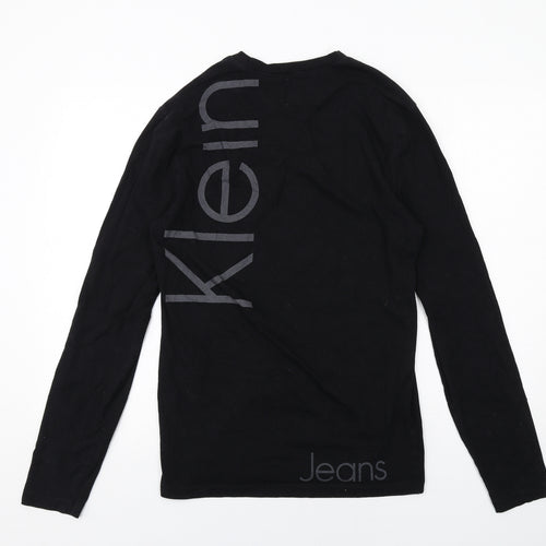 Calvin Klein Mens Black Cotton T-Shirt Size M Round Neck