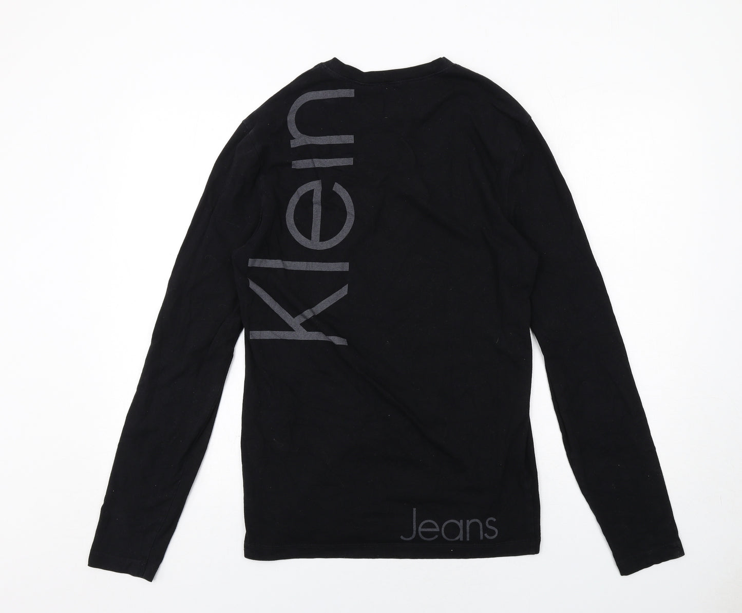 Calvin Klein Mens Black Cotton T-Shirt Size M Round Neck