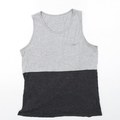 Gap Mens Grey Cotton T-Shirt Size M Round Neck