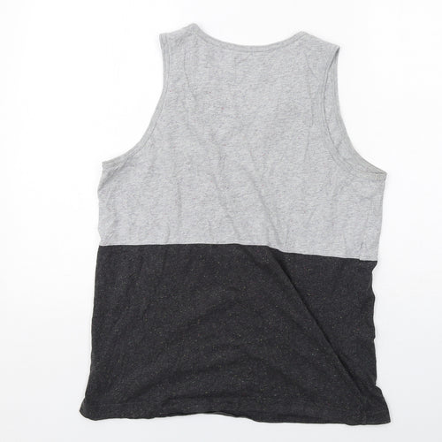 Gap Mens Grey Cotton T-Shirt Size M Round Neck