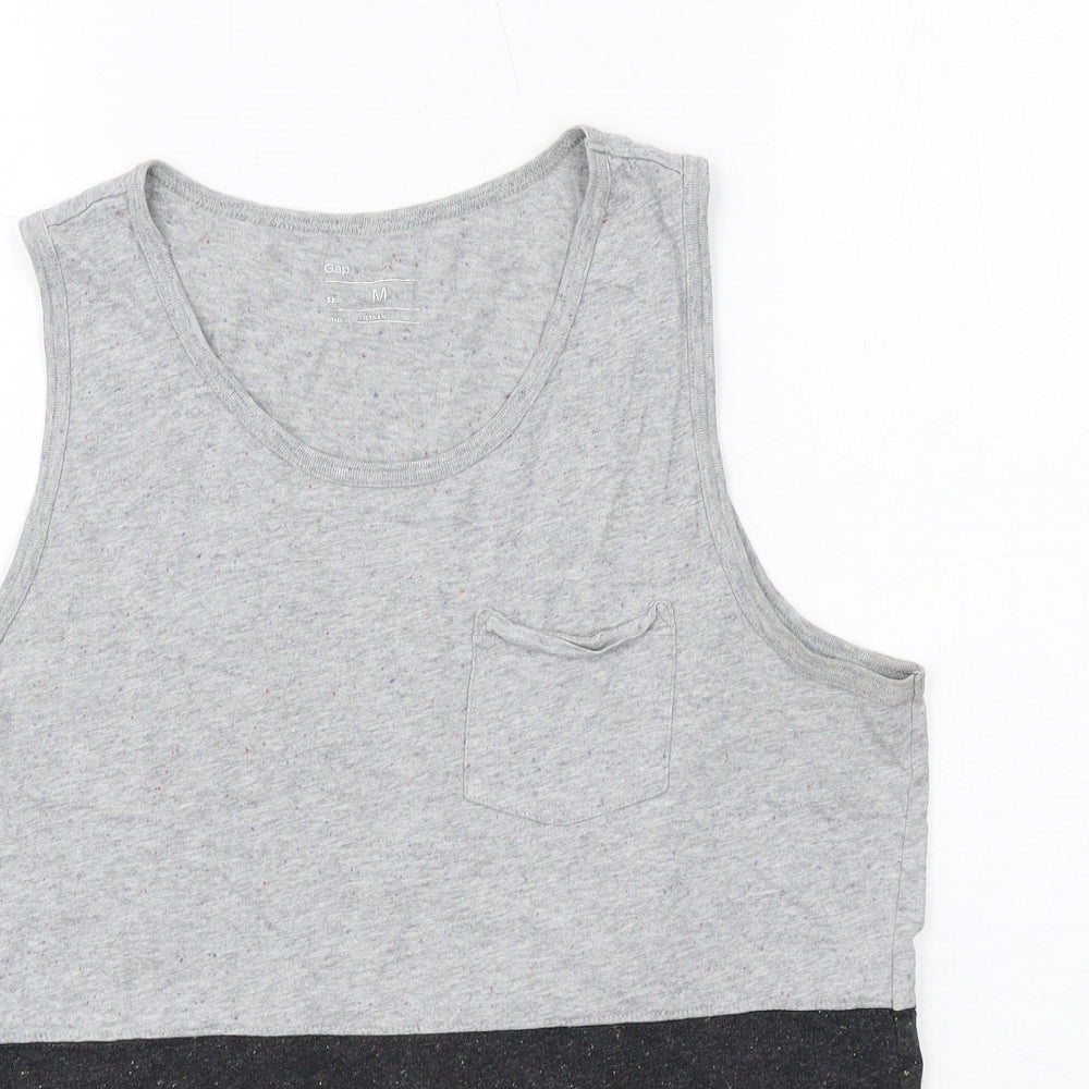 Gap Mens Grey Cotton T-Shirt Size M Round Neck
