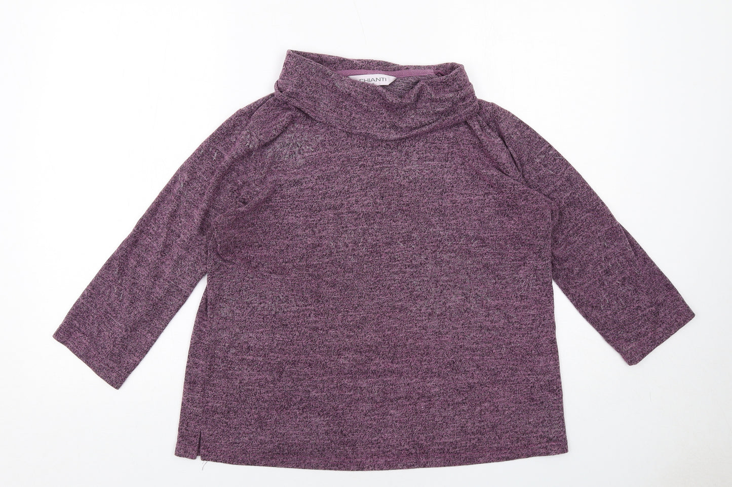 Chianti Womens Purple Roll Neck Viscose Pullover Jumper Size 18