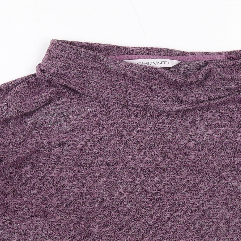 Chianti Womens Purple Roll Neck Viscose Pullover Jumper Size 18