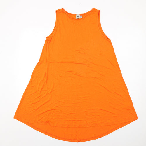 ASOS Womens Orange Viscose Tank Dress Size 12 Boat Neck Pullover