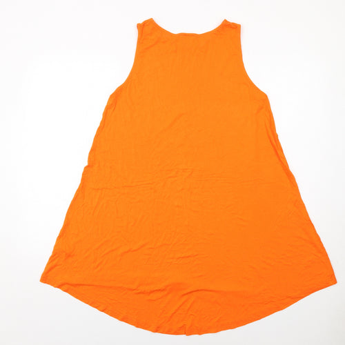 ASOS Womens Orange Viscose Tank Dress Size 12 Boat Neck Pullover