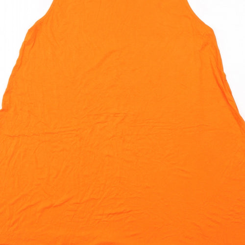 ASOS Womens Orange Viscose Tank Dress Size 12 Boat Neck Pullover