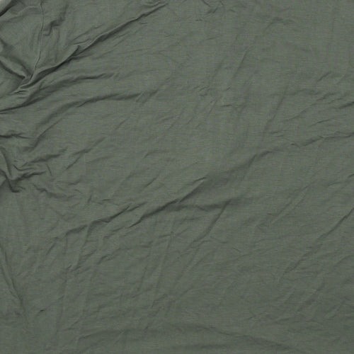 Cable & Gauge Womens Green Viscose Basic Blouse Size M V-Neck