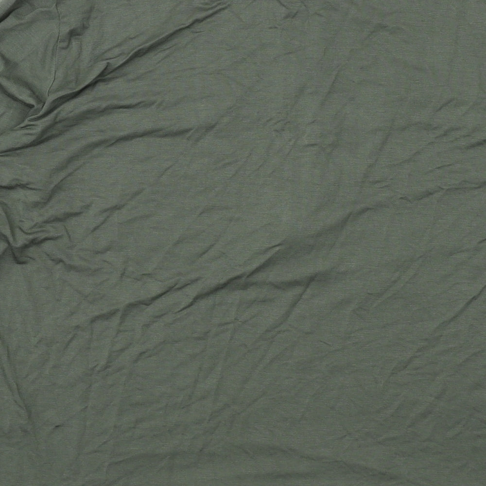 Cable & Gauge Womens Green Viscose Basic Blouse Size M V-Neck