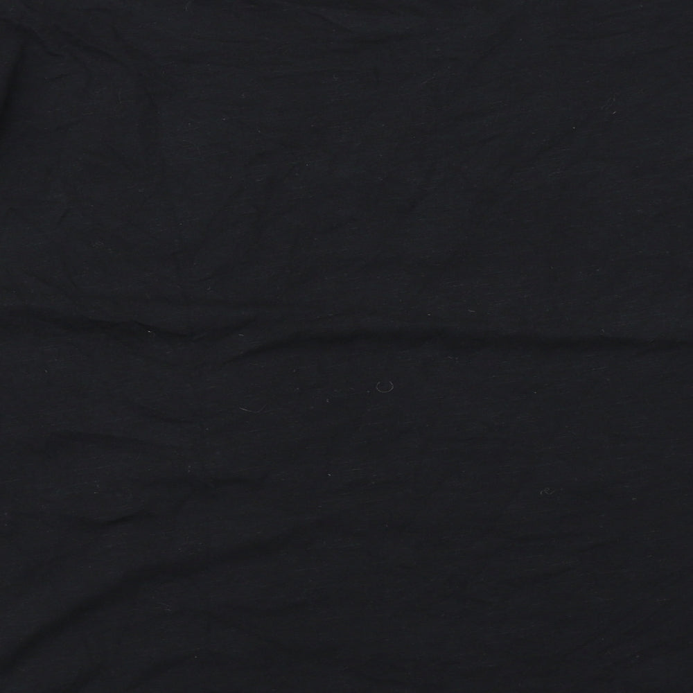 Hush Womens Black Cotton Basic T-Shirt Size XL Round Neck