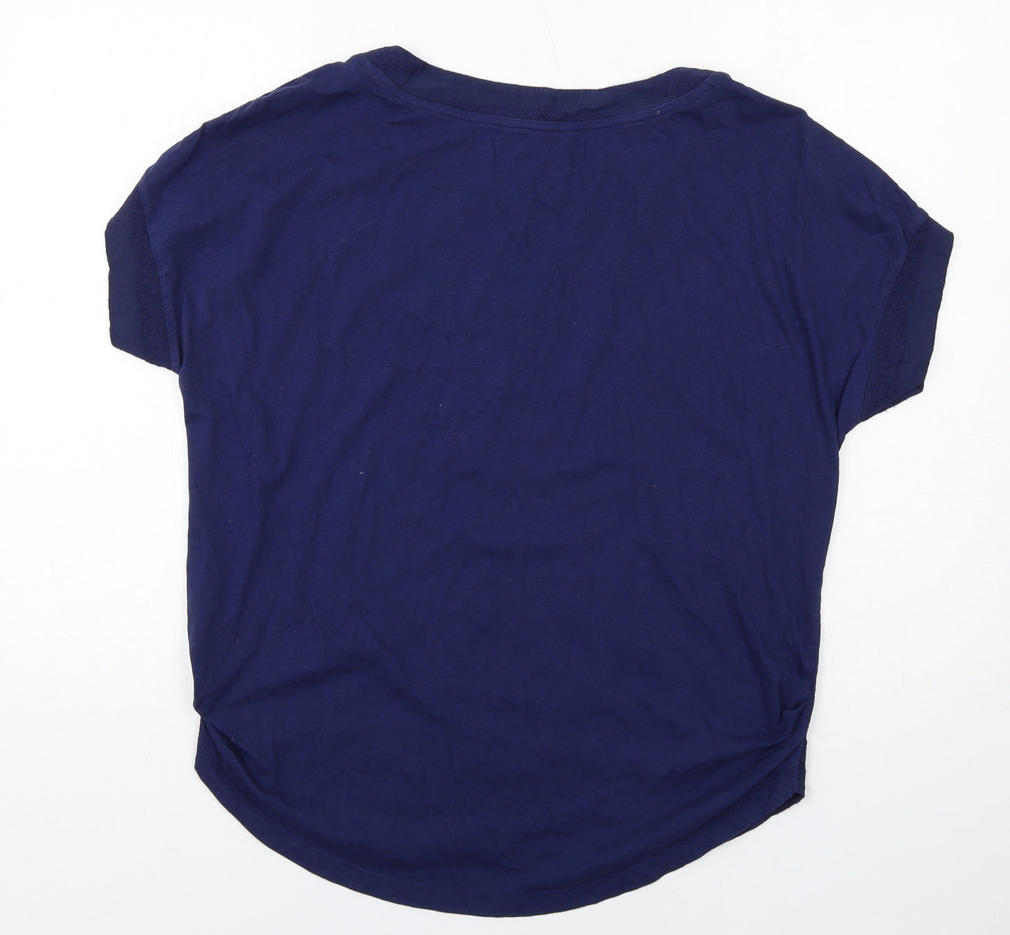 NEXT Womens Blue Striped Viscose Basic Blouse Size 16 Round Neck