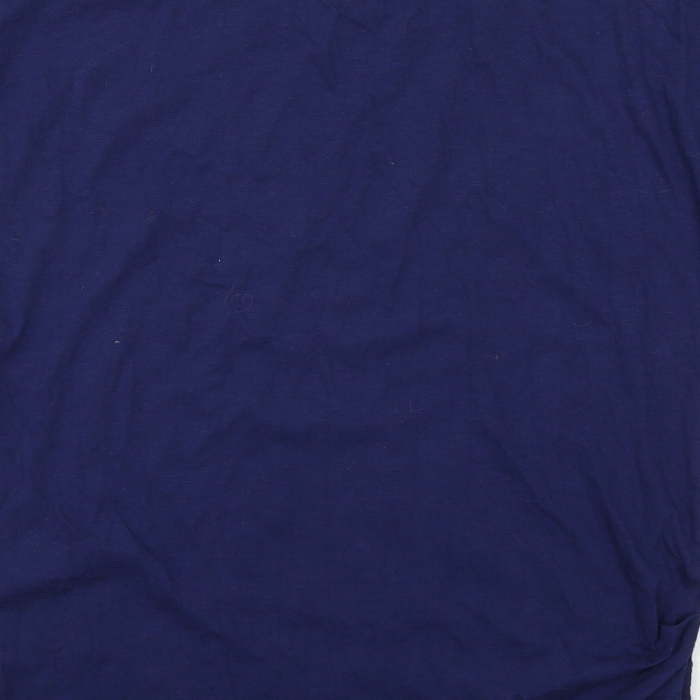 NEXT Womens Blue Striped Viscose Basic Blouse Size 16 Round Neck