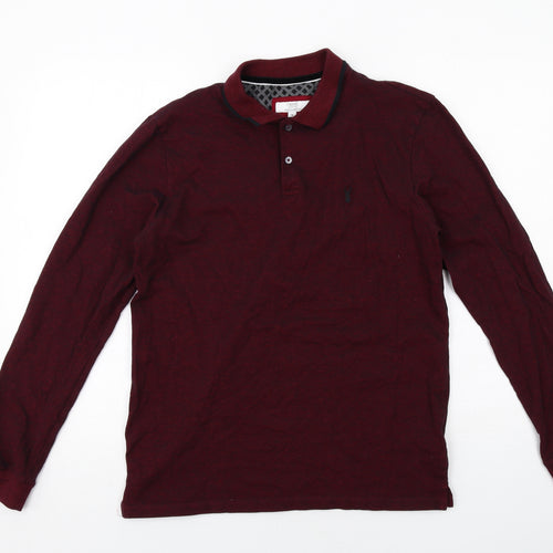 NEXT Mens Red Cotton Polo Size M Collared Button